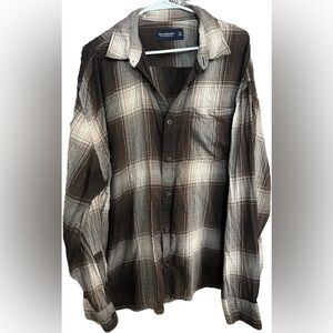 Abercrombie & Fitch Brown Plaid Button Down Shirt